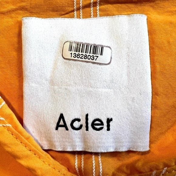 Acler The Wyatt Puff Balloon Sleeve Cropped Wrap Top Pumpkin Stripe Size 10 - Picture 15 of 16